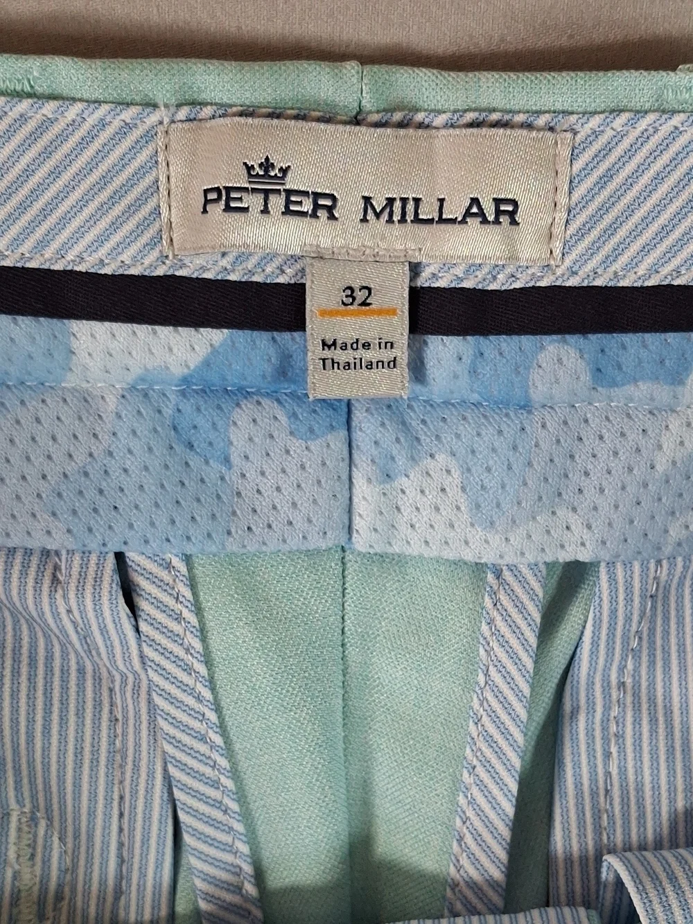 Peter Millar Seafoam Flat Front Linen-Blend Shorts